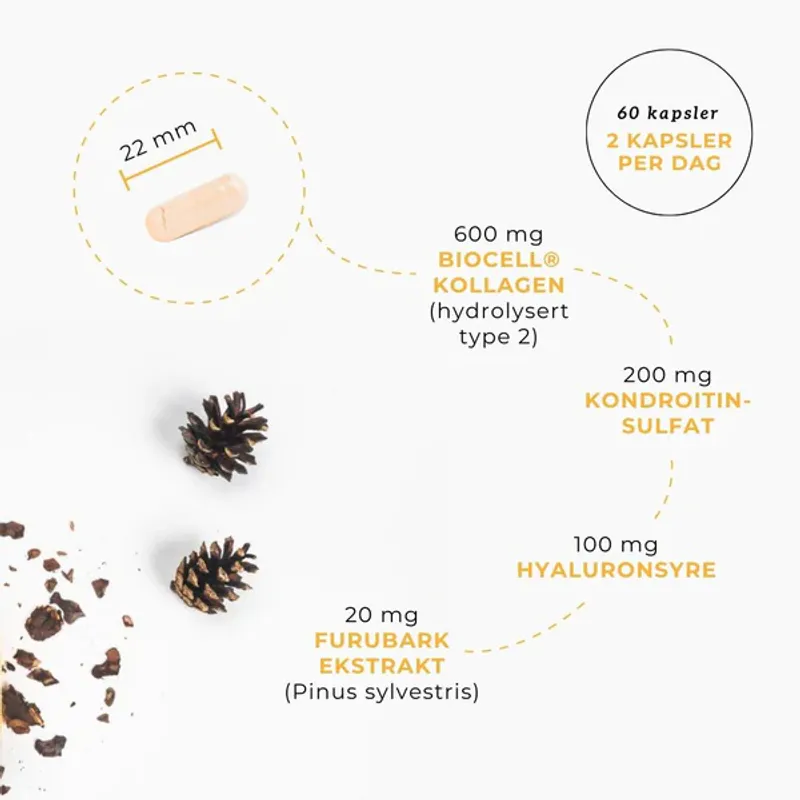 KOLLAGEN 2, HYALURONSYRE & FURUBARK